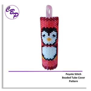PATTERN, Beaded Happy Penguin Tube Cover