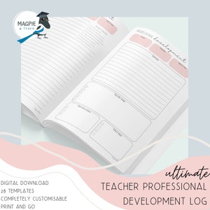Teacher Professional Development Log | Undated CPD Record | Staff Meeting Notes Templates | Teacher Planner and Organiser