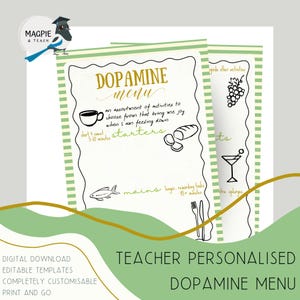 Teacher Dopamine Menu: Self Care Activity List (Digital Download)