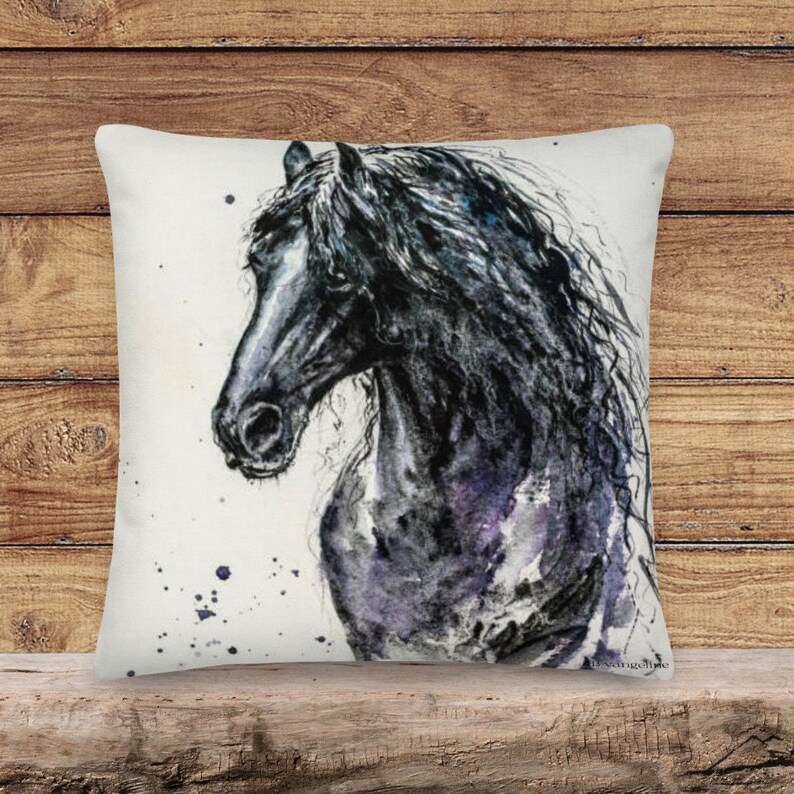 Horse and Horseshoe Throw Pillow Etsy