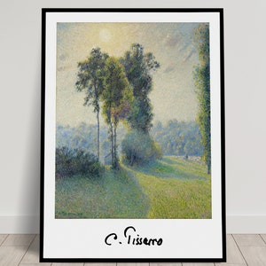 Camille Pissarro: Landschaft in Saint-Charles, Sonnenuntergang, Wanddekoration, Impressionismus-Poster, Meisterwerk-Reproduktion