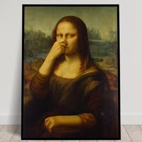 Mona Lisa Pinching Her Nose, Funny Bathroom Poster, Toilet Humor Wall ...