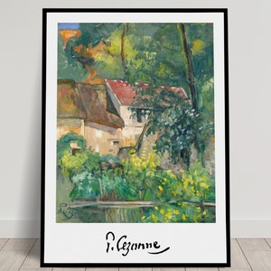 Paul Cézanne: The House of Father Lacroix, 1873. Poster Wall Print, Impressionism Illustration, Classic Masterpiece Reproduction