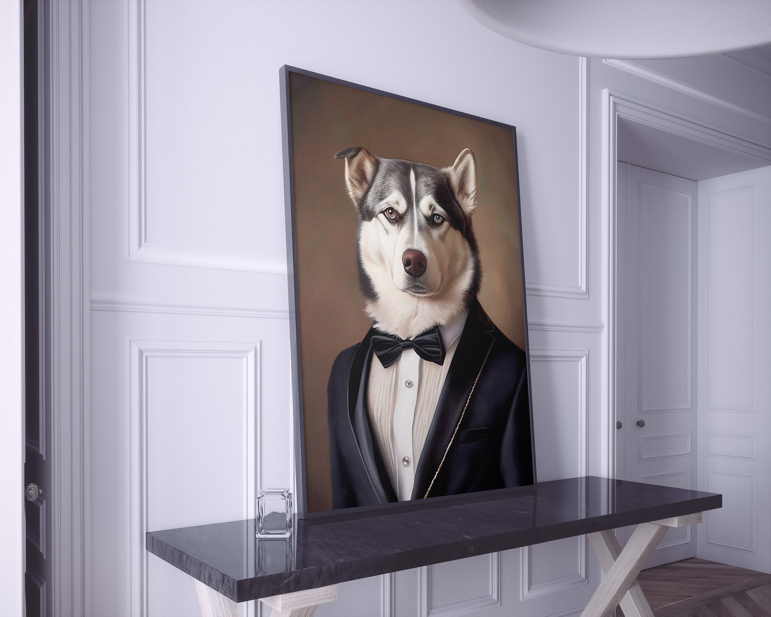 Targa In Metallo Vintage 20x30 Cm Con Bandiera Americana E Husky Siberiano, Decorazione Parete Per Garage, Bar, Ufficio
