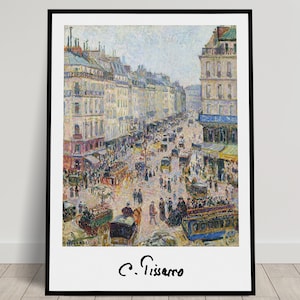 Camille Pissarro: La Rue Saint-Lazare, Wanddekorationsposter, impressionistische Illustration, Reproduktion eines klassischen Meisterwerks