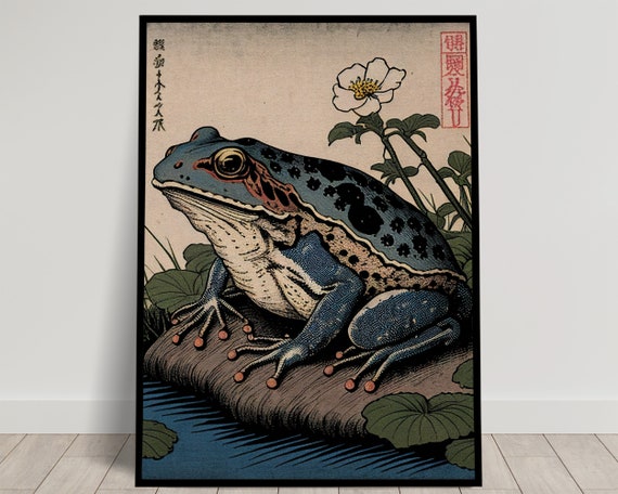 Toad Wall Poster, Japanese Art Style Illustration, Frog Wall Decoration,  Japanese Wall Poster to Frame 