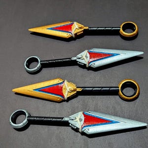 Kiriko Kunai Knife with Glow in the Dark Blue (Gold, Jade, Galactic style available)