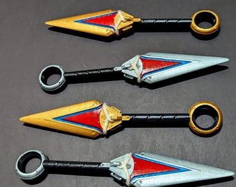 Kiriko Kunai Knife with Glow in the Dark Blue (Gold, Jade, Galactic style available)