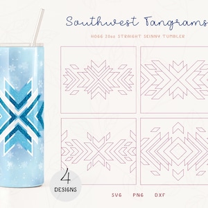 4-Design COLLECTION | Southwestern Tumbler Templates SVG, DXF for Hogg 20oz Straight Skinny | Burst Templates for Tumbler | Commercial Use