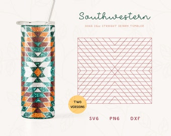 Southwestern Tumbler Template SVG for Hogg 20oz Straight Skinny Tumbler | Burst Template for Tumblers | Skinny Tumbler Sublimation Png