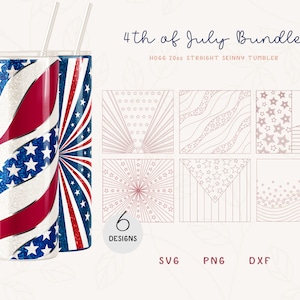 Burst Tumbler Template BUNDLE SVG for Skinny Hogg 20oz | USA Flag Burst Template for Tumblers | 4th July Skinny Tumbler Sublimation Png
