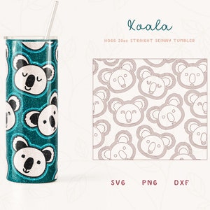 Koala Bear Burst Tumbler Template SVG for Cricut, Silhouette | Skinny Tumbler Burst Template for Tumblers | Skinny Tumbler Sublimation Png