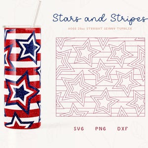 USA Stars Burst Tumbler Template SVG, DXF for Hogg 20oz Straight Skinny Tumblers | Burst Template for Tumblers | Commercial use Cut File
