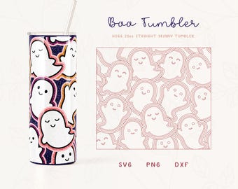 Halloween Burst Tumbler Template SVG for Hogg 20oz Straight Skinny | Ghost Burst Template for Tumbler | Commercial Use Cut File