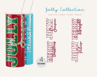 Jolly Templates BUNDLE SVG for Hogg 20oz Straight Skinny Tumbler, Christmas Burst Template for Tumblers, Skinny Tumbler DXF