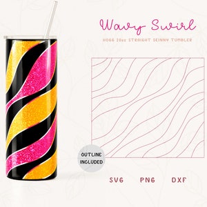 Wavy Swirl Burst Tumbler Template SVG for Hogg 20oz Straight Skinny Tumbler | Burst Template for Tumblers | Skinny Tumbler Sublimation Png