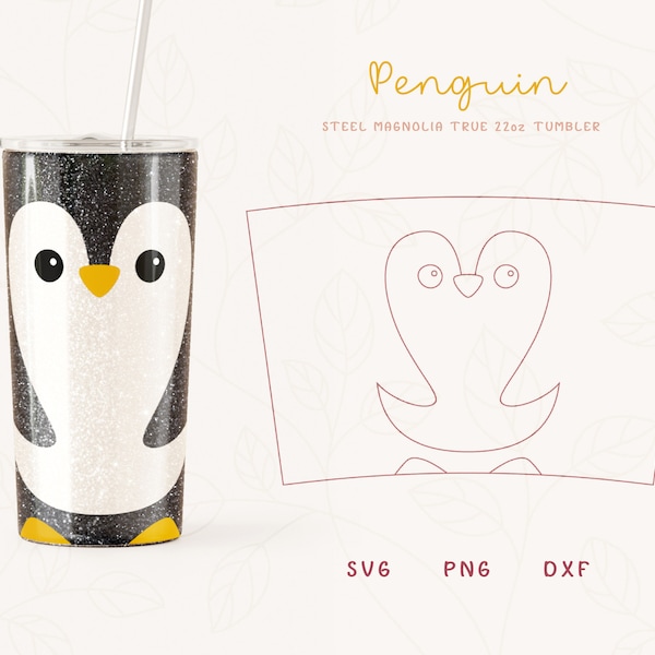 Christmas Burst Tumbler Template SVG, DXF for Steel Magnolia True 22oz Tumbler, Penguin Tumbler Template, Tapered Tumbler Sublimation Png