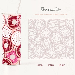 Donuts Burst Tumbler Template SVG for Hogg 20oz Straight Skinny Tumbler | Burst SVG for Tumbler | Commercial Use Cut File