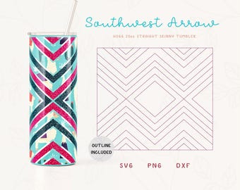 Diamonds Tumbler Template SVG, DXF, PNG for Hogg 20oz Straight Skinny Tumbler | Burst Template for Tumbler | Commercial Use Cut File