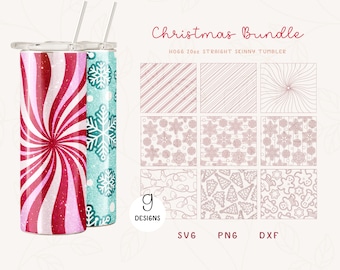 Christmas Burst BUNDLE Templates SVG for Skinny Straight Hogg 20oz | Burst Template for Tumbler | Skinny Tumbler Svg Dxf Cut File for Cricut