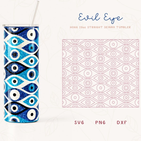 Evil Eye Burst Tumbler Template SVG for Hogg 20oz Straight Skinny Tumbler | Burst Template for Tumblers | Skinny Tumbler Sublimation Png