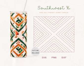 Diamant X Becher Vorlage SVG, DXF, PNG für Hogg 20oz gerade dünne Becher | Burst Template für Becher | Kommerzielle Nutzung Schnittdatei