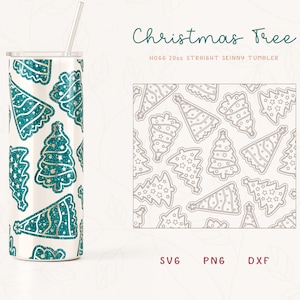 Weihnachtsbaum Burst Tumbler Vorlage SVG, DXF für Hogg 20 Unzen Straight Skinny, Burst Tumbler Template, Winter Skinny Tumble Sublimation Png