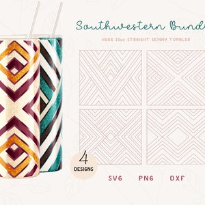 Southwestern Burst Templates BUNDLE SVG for Skinny Straight Hogg 20oz | Burst Template for Tumbler | Skinny Tumbler Sublimation PNG