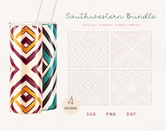 Southwestern Burst Templates BUNDLE SVG for Skinny Straight Hogg 20oz | Burst Template for Tumbler | Skinny Tumbler Sublimation PNG