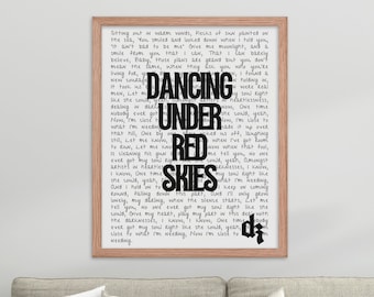 Framed Dermot Kennedy Lyrics 'Dancing Under Red Skies' Poster / Dermot Kennedy Merch