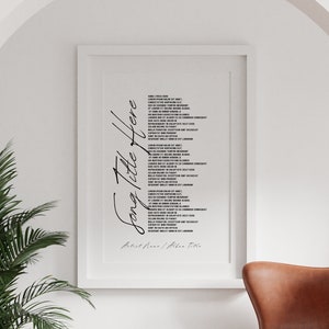 Custom Song Lyrics Print, Song Lyric Wall Art, Personalized Wedding Gift, Anniversary Gift, Birthday Gift
