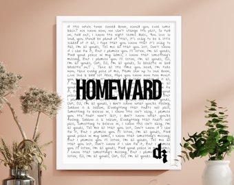 Framed Dermot Kennedy Lyrics 'Homeward' Poster / Dermot Kennedy
