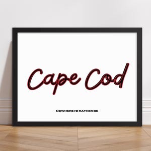 FRAMED Cape Cod Art Print | Cape Cod Wall Art | Cape Cod Typography Poster