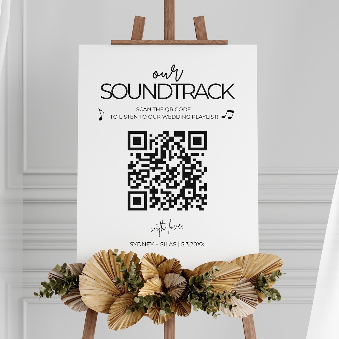 Wedding Music QR Code Sign: Editable Playlist Template (canva) - Etsy ...