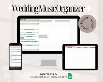 Wedding Music Organizer | Google Sheets Wedding DJ Music Form | Event DJ Music Organizer