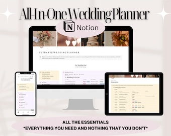 All In One Wedding Planner | Notion Wedding Planner | Notion Ultimate Wedding Organizer