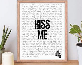 Framed Dermot Kennedy Lyrics 'Kiss Me' Poster / Dermot Kennedy Merch