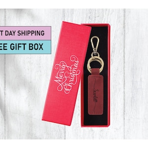 Couples Keychain Gift, Custom Leather Keychain, Personalized Keychain for Women, Leather Personalized Gift for Her, Christmas gift, Dad Gift