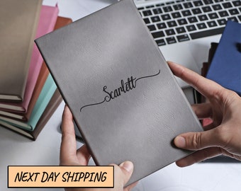 Engraved Vegan Leather Journal: Personalized Notebook