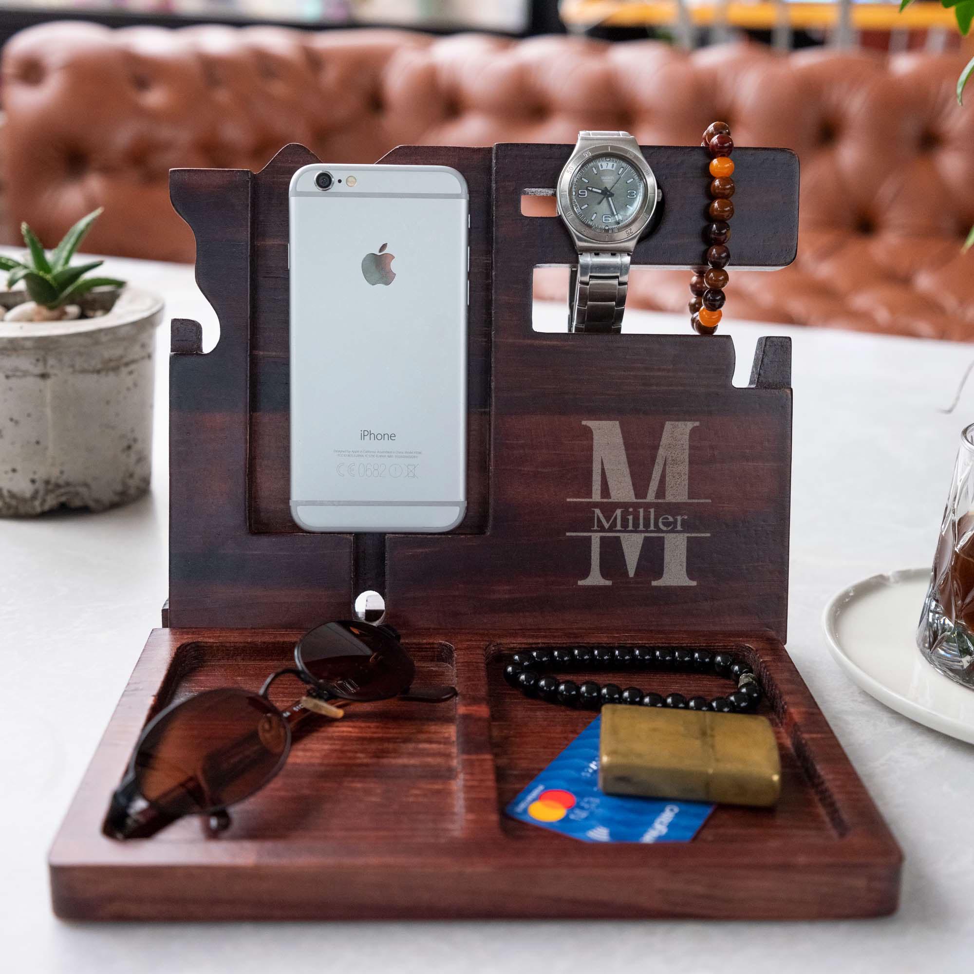 木製電話ドッキングステーション アッシュキーホルダー ウォレット