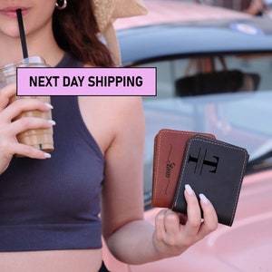 Billetera personalizada, Billetera para hombre, Regalo de Navidad, Billetera personalizada, Billetera grabada, Billetera de cuero, Regalo para papá, Regalo para novio