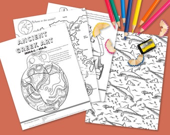 Ancient Greek Art History Coloring Book