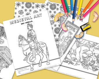 Medieval Art History Coloring Book