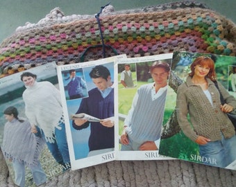 Sirdar Knitting Patterns, Lot of 4-Adult Patterns