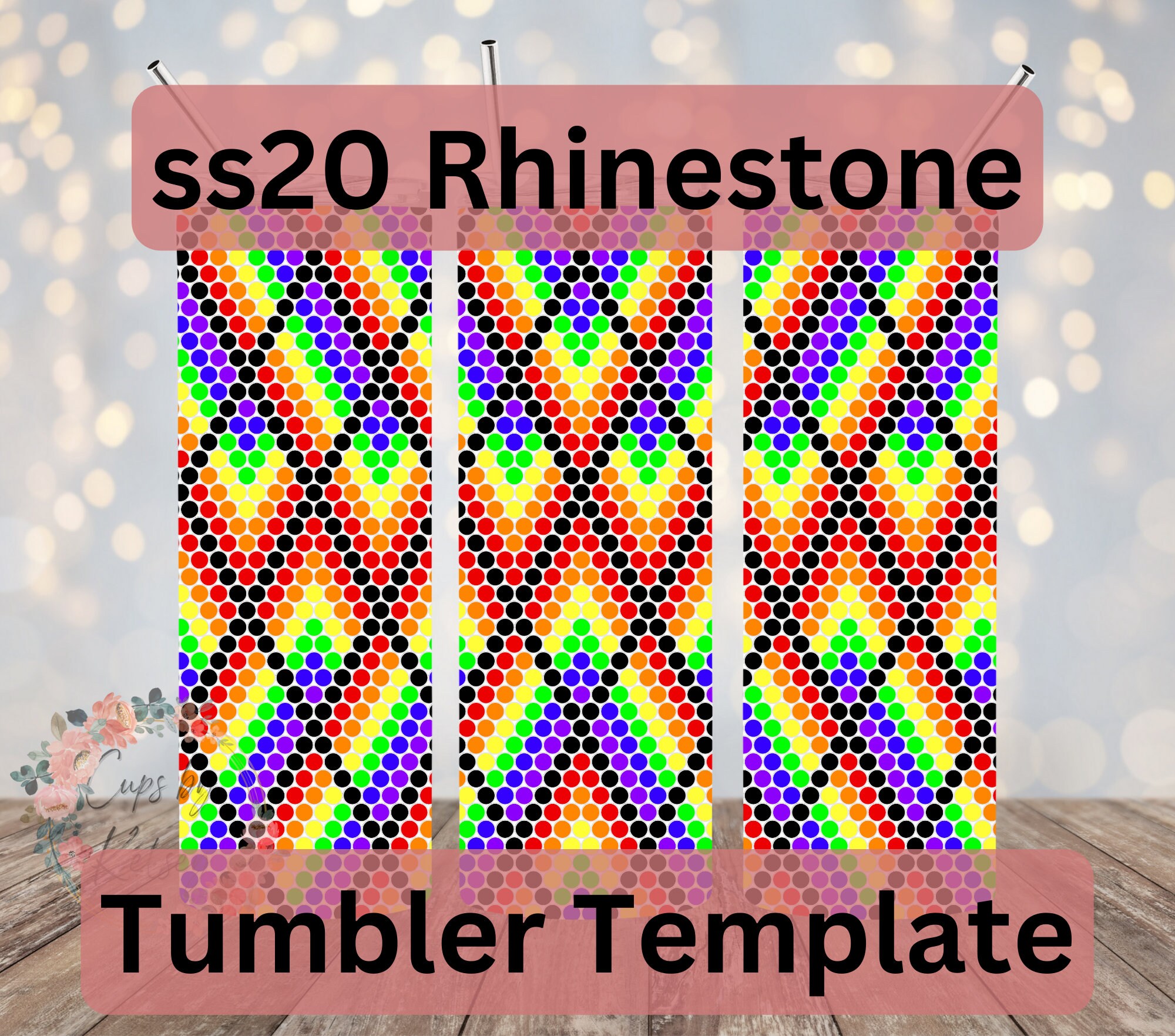 Rainbow Argyl Ombre Rhinestone Tumbler Template, Ss20 Rhinestone ...