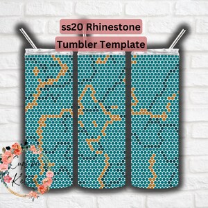Rhinestone Tumbler Template, Marble, ss20 Rhinestone Template, 20oz Skinny HOGG, Honeycomb Pattern, Seamless Pattern, Template for Tumblers