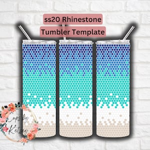Rhinestone Tumbler Template, Beach, ss20 Rhinestone Template, 20oz Skinny HOGG, Honeycomb Pattern, Seamless Pattern, Template for Tumblers