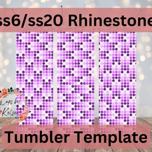 Purple Rhinestone Tumbler Template, Ss20 Rhinestone Template, Ss6 ...