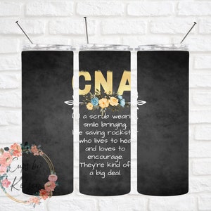Certified Nursing Assistant Tumbler Wrap, CNA Tumbler Wrap, 20oz Skinny Tumbler, Sublimation png jpg, Nurse Tumbler Wrap, Floral CNA Tumbler