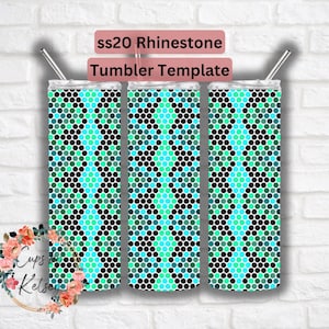 Rhinestone Tumbler Template, ss20 Rhinestone Template, 20oz Skinny HOGG, Honeycomb Pattern, Seamless Pattern, Geometric Template for Tumbler